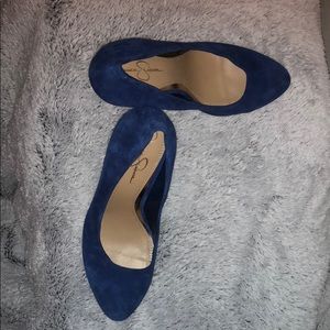 Fun royal blue pump 4 in heel suede